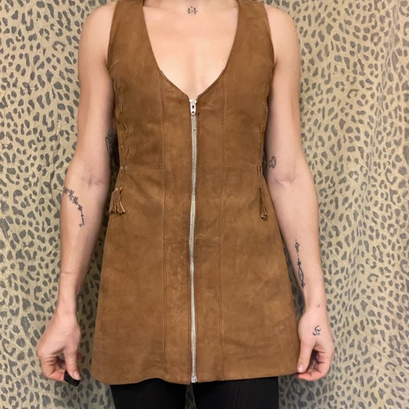 Suede Mini Dress - Picture 1 of 3